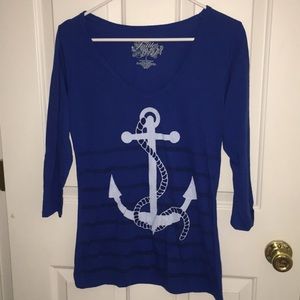 Royal blue t shirt with anchor